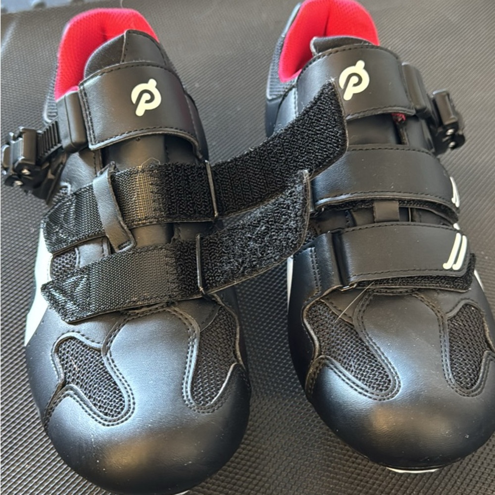 Peloton Black and Red Sneakers with Velcro Straps. women’s size 41